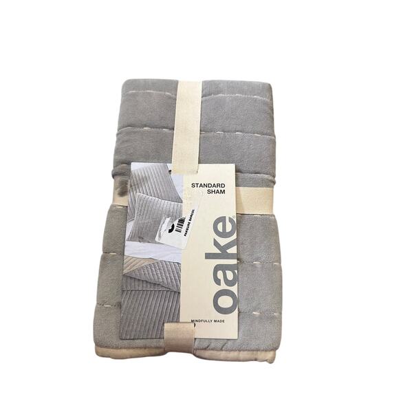 Oake Other - New Oake cotton gray velvet standard sham